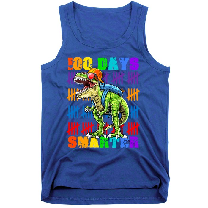 Happy 100th Day Of School Meaningful Gift Dino Trex 100 Days Smarter Great Gift Tank Top