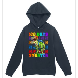 Happy 100th Day Of School Meaningful Gift Dino Trex 100 Days Smarter Great Gift Urban Pullover Hoodie