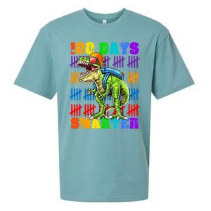 Happy 100th Day Of School Meaningful Gift Dino Trex 100 Days Smarter Great Gift Sueded Cloud Jersey T-Shirt