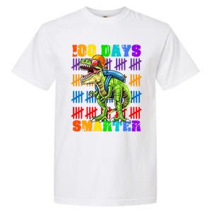 Happy 100th Day Of School Meaningful Gift Dino Trex 100 Days Smarter Great Gift Garment-Dyed Heavyweight T-Shirt