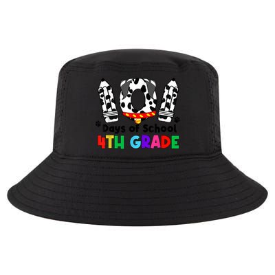 Happy 101 Days School Fourth Grade Dog 100 Days Smarter Cool Comfort Performance Bucket Hat