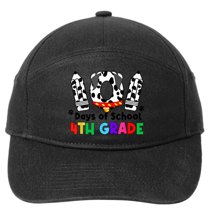 Happy 101 Days School Fourth Grade Dog 100 Days Smarter 7-Panel Snapback Hat