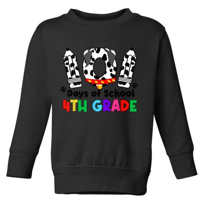 Happy 101 Days School Fourth Grade Dog 100 Days Smarter Toddler Sweatshirt