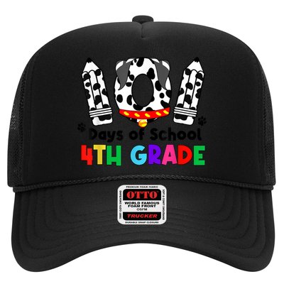 Happy 101 Days School Fourth Grade Dog 100 Days Smarter Trucker Hat