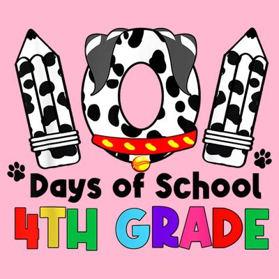 Happy 101 Days School Fourth Grade Dog 100 Days Smarter T-Shirt