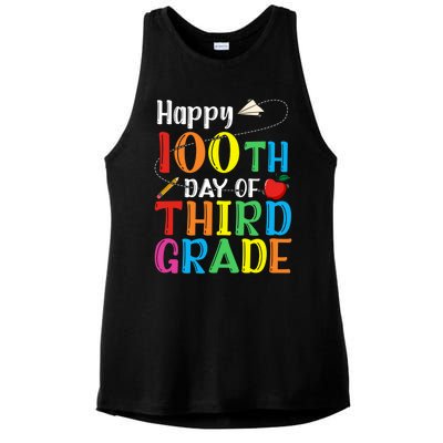 Happy 100Th Day Of School 3Rd Grade 100 Days Of Third Grade Gift Ladies PosiCharge Tri-Blend Wicking Tank