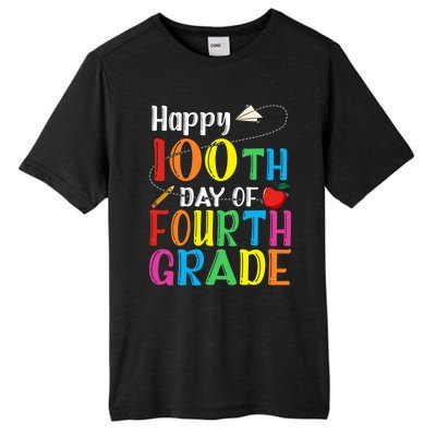 Happy 100Th Day Of School 4Th Grade 100 Days Of Fourth Grade Gift Tall Fusion ChromaSoft Performance T-Shirt