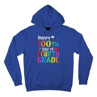 Happy 100Th Day Of School 4Th Grade 100 Days Of Fourth Grade Gift Hoodie