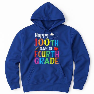 Happy 100Th Day Of School 4Th Grade 100 Days Of Fourth Grade Gift Hoodie