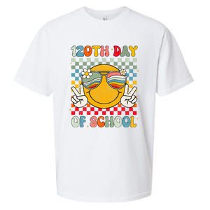 Happy 120th Day Of School Groovy 120 Days Of School Teacher Sueded Cloud Jersey T-Shirt