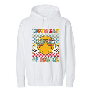 Happy 120th Day Of School Groovy 120 Days Of School Teacher Garment-Dyed Fleece Hoodie