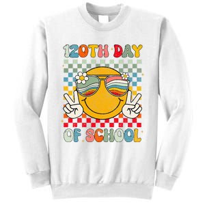 Happy 120th Day Of School Groovy 120 Days Of School Teacher Sweatshirt