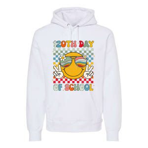 Happy 120th Day Of School Groovy 120 Days Of School Teacher Premium Hoodie