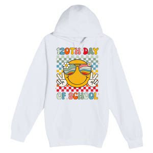 Happy 120th Day Of School Groovy 120 Days Of School Teacher Premium Pullover Hoodie