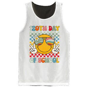 Happy 120th Day Of School Groovy 120 Days Of School Teacher Mesh Reversible Basketball Jersey Tank