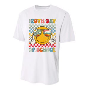 Happy 120th Day Of School Groovy 120 Days Of School Teacher Performance Sprint T-Shirt