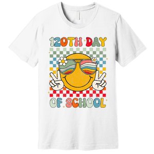 Happy 120th Day Of School Groovy 120 Days Of School Teacher Premium T-Shirt