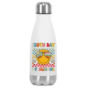 Happy 120th Day Of School Groovy 120 Days Of School Teacher Stainless Steel Insulated Water Bottle