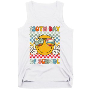 Happy 120th Day Of School Groovy 120 Days Of School Teacher Tank Top