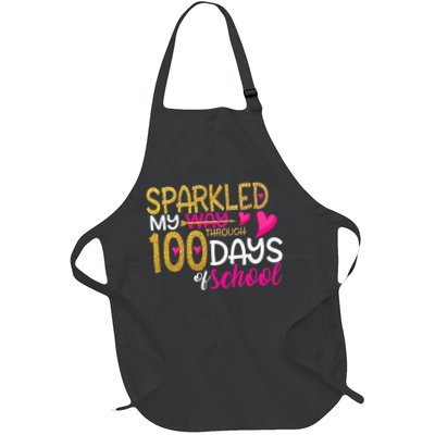 Happy 100th Day Sparkled My Way Through 100 Days Of School Full-Length Apron With Pockets