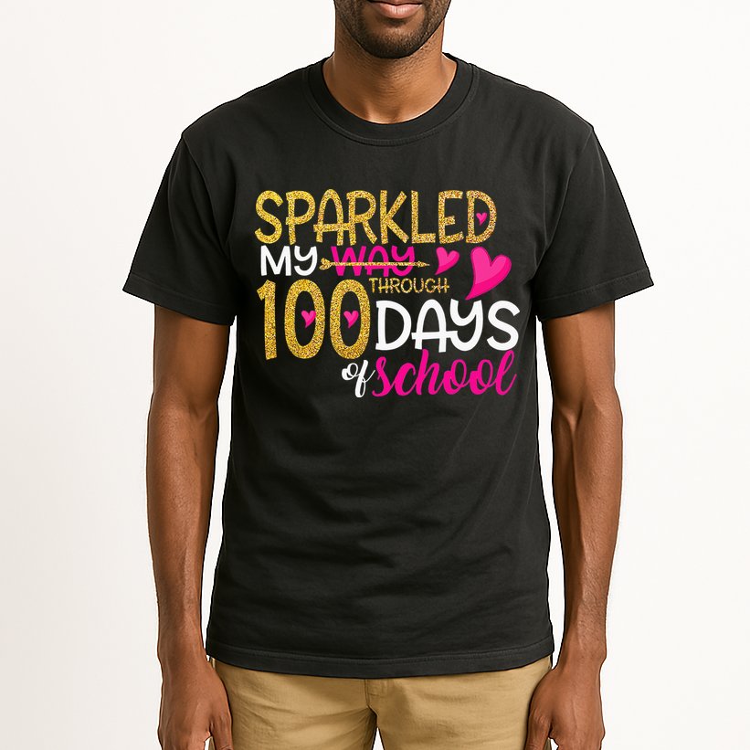 Happy 100th Day Sparkled My Way Through 100 Days Of School Tall T-Shirt