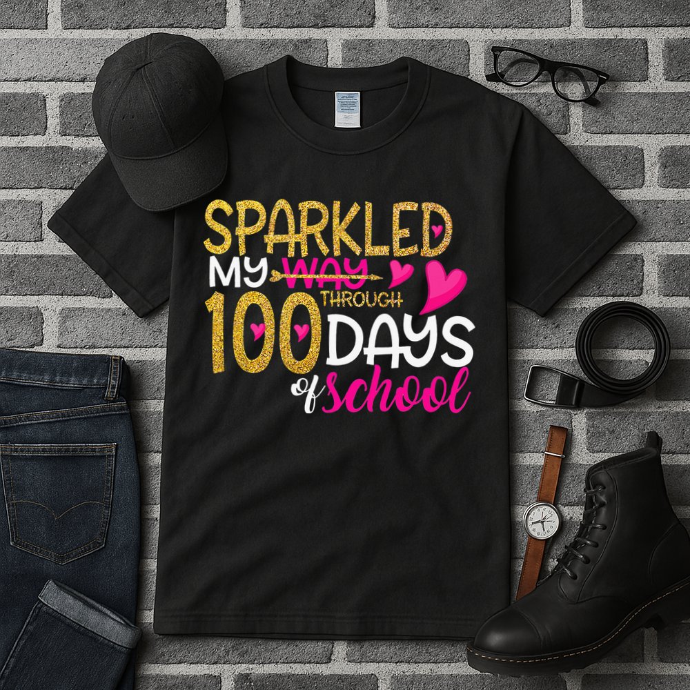 Happy 100th Day Sparkled My Way Through 100 Days Of School Tall T-Shirt