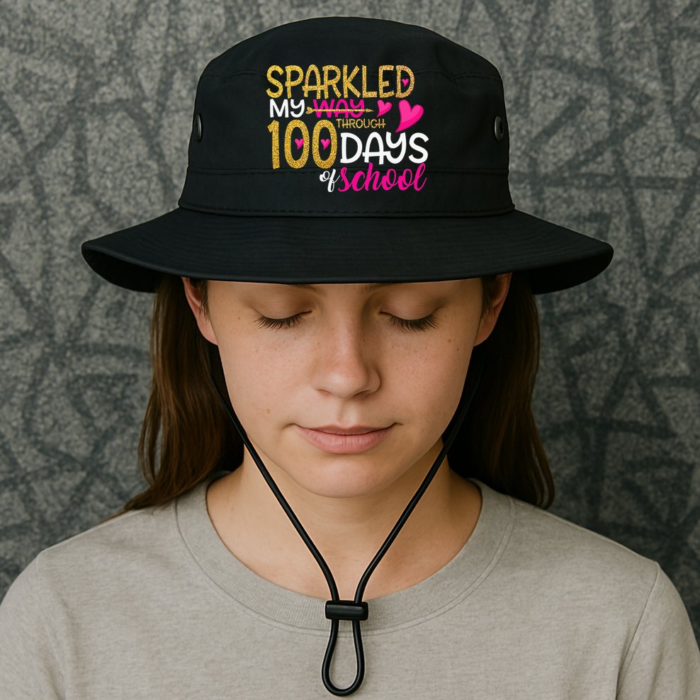 Happy 100th Day Sparkled My Way Through 100 Days Of School Bucket Hat