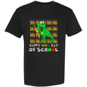 Happy 100th Day Of School T-Rex Funny Teacher day Garment-Dyed Heavyweight T-Shirt