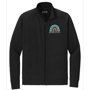 Happy 100th Day Of School Teacher 100 Days Rainbow Gift Stretch Full-Zip Cadet Jacket