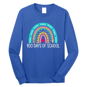 Happy 100th Day Of School Teacher 100 Days Rainbow Gift Long Sleeve Shirt