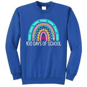 Happy 100th Day Of School Teacher 100 Days Rainbow Gift Sweatshirt