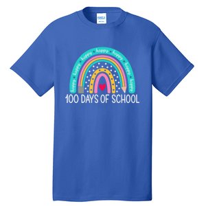 Happy 100th Day Of School Teacher 100 Days Rainbow Gift Tall T-Shirt