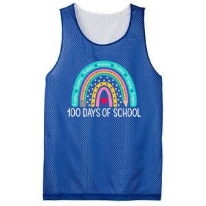 Happy 100th Day Of School Teacher 100 Days Rainbow Gift Mesh Reversible Basketball Jersey Tank