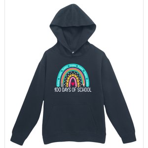 Happy 100th Day Of School Teacher 100 Days Rainbow Gift Urban Pullover Hoodie