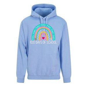 Happy 100th Day Of School Teacher 100 Days Rainbow Gift Unisex Surf Hoodie