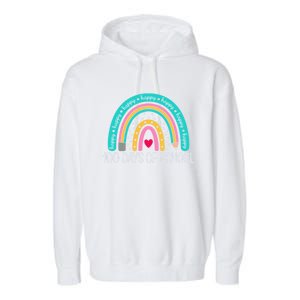 Happy 100th Day Of School Teacher 100 Days Rainbow Gift Garment-Dyed Fleece Hoodie