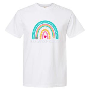 Happy 100th Day Of School Teacher 100 Days Rainbow Gift Garment-Dyed Heavyweight T-Shirt