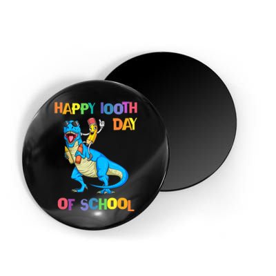 Happy 100th Day Of School Pencil Riding Dinosaur T Rex Funny Magnet