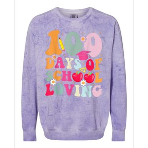 Happy 100th Day Of School 2024 Dress Up Colorblast Crewneck Sweatshirt