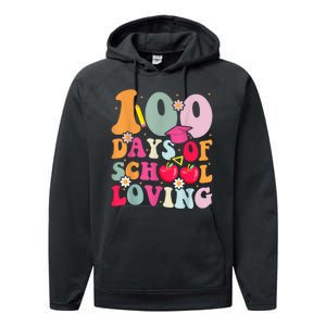 Happy 100th Day Of School 2024 Dress Up Performance Fleece Hoodie