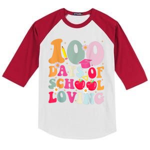 Happy 100th Day Of School 2024 Dress Up Kids Colorblock Raglan Jersey