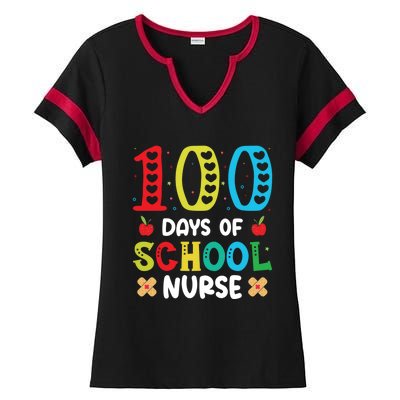 Happy 100 Days Of School Nurse Meaningful Gift Ladies Halftime Notch Neck Tee