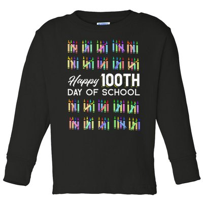 Happy 100th Day Of School Student Gift 100 Days Of School Toddler Long Sleeve Shirt