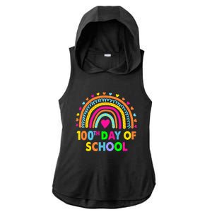 Happy 100th Day Of School Teacher Rainbow 100 Days Smarter Great Gift Ladies PosiCharge Tri-Blend Wicking Draft Hoodie Tank