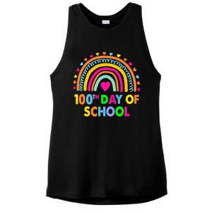 Happy 100th Day Of School Teacher Rainbow 100 Days Smarter Great Gift Ladies PosiCharge Tri-Blend Wicking Tank