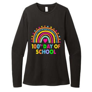 Happy 100th Day Of School Teacher Rainbow 100 Days Smarter Great Gift Womens CVC Long Sleeve Shirt