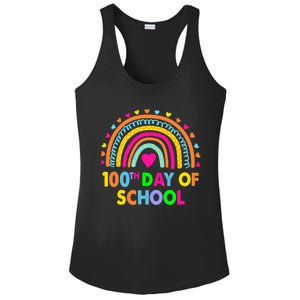 Happy 100th Day Of School Teacher Rainbow 100 Days Smarter Great Gift Ladies PosiCharge Competitor Racerback Tank