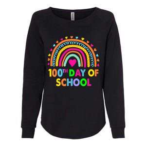 Happy 100th Day Of School Teacher Rainbow 100 Days Smarter Great Gift Womens California Wash Sweatshirt