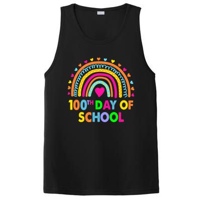 Happy 100th Day Of School Teacher Rainbow 100 Days Smarter Great Gift PosiCharge Competitor Tank