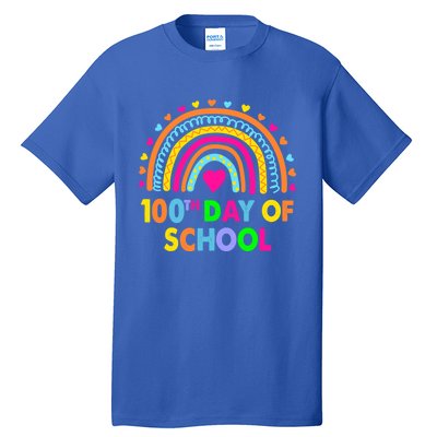 Happy 100th Day Of School Teacher Rainbow 100 Days Smarter Great Gift Tall T-Shirt